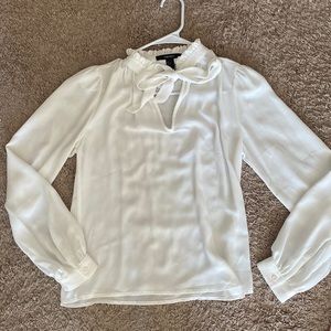White Pussy Bow Blouse Forever 21 Small